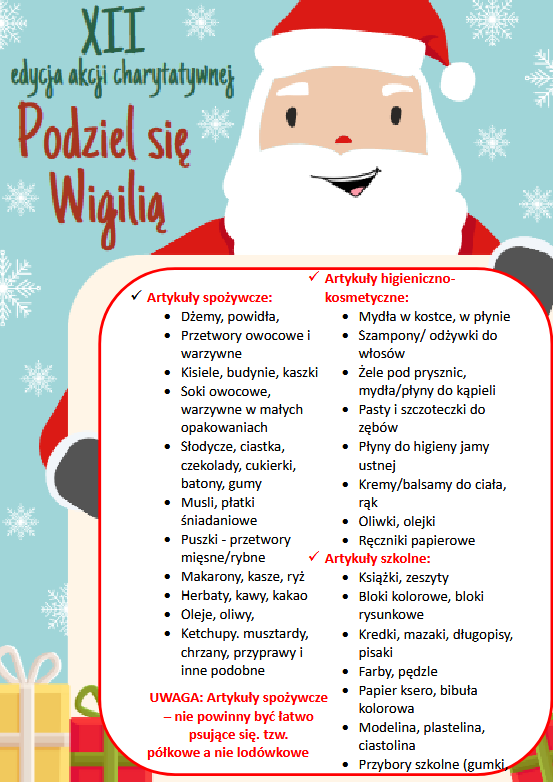 plakat akcji podziel się wigilią