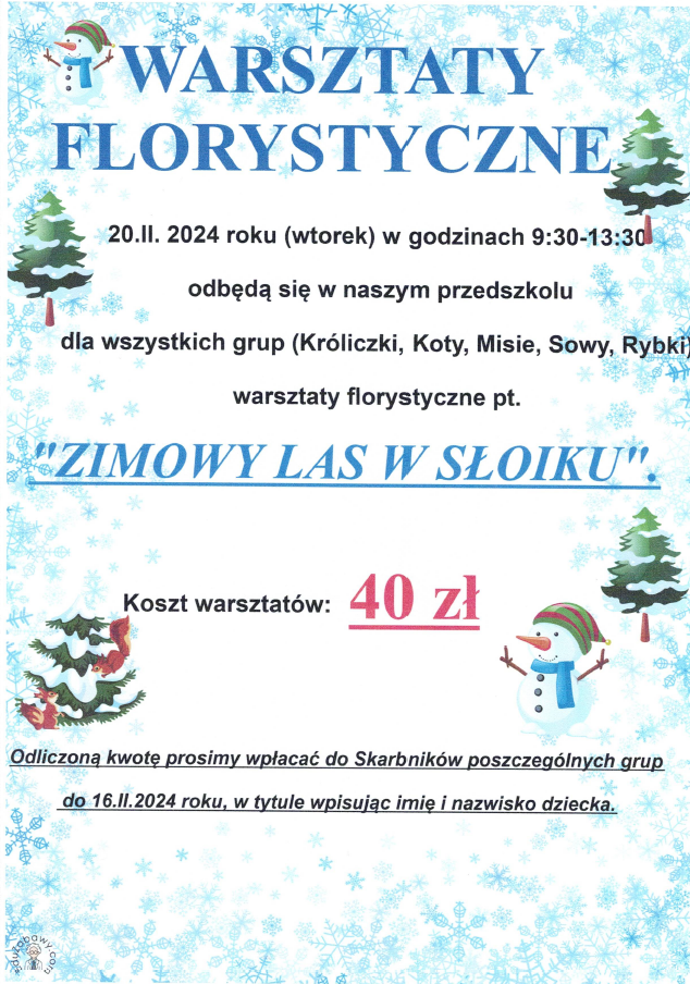 Warsztaty florystyczne "Zimowy las w słoiku"