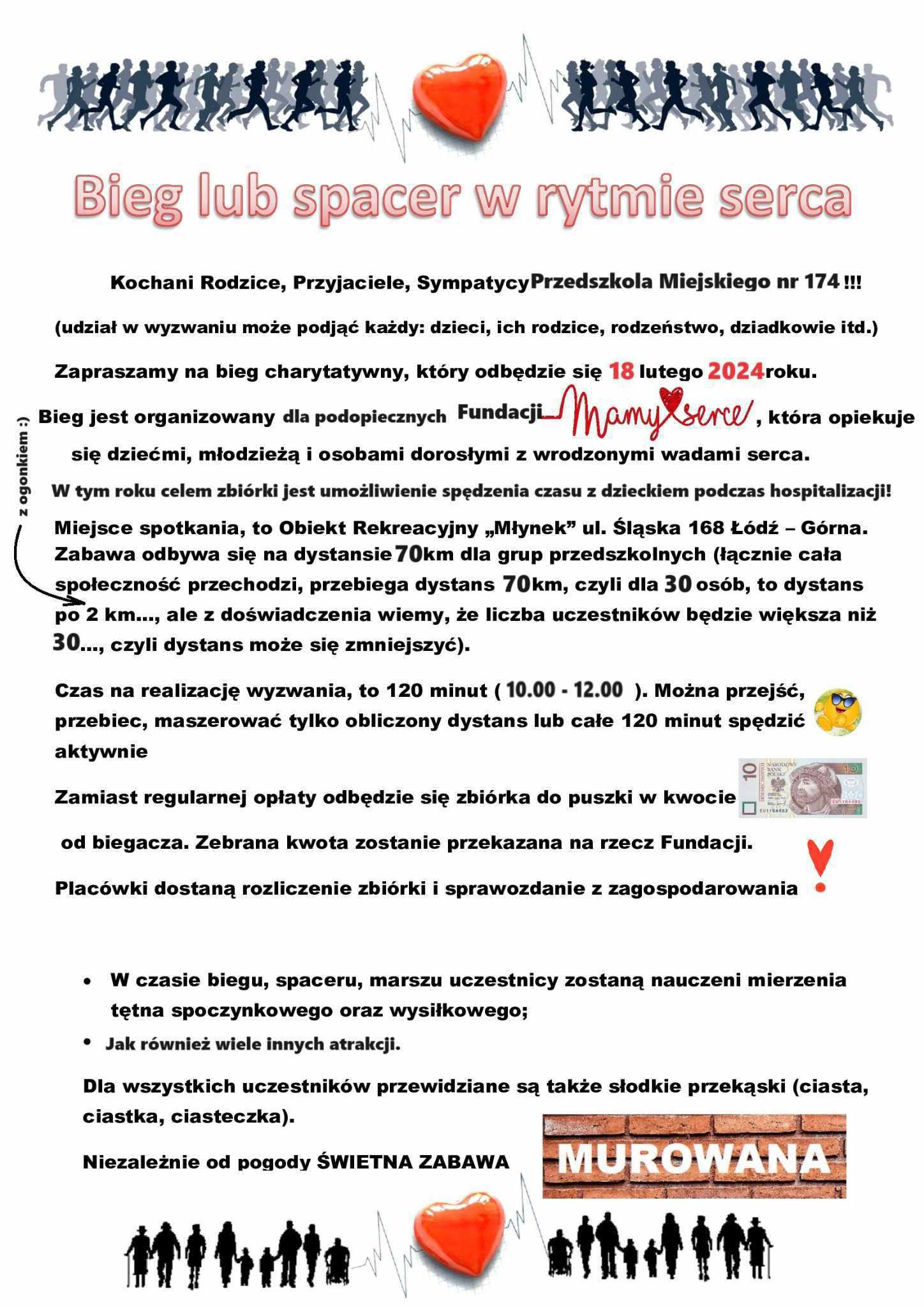 BIEG/SPACER W RYTMIE SERCA 18.02.2024 OBIEKT REKREACYJNY MŁYNEK GODZ. 10 - 12