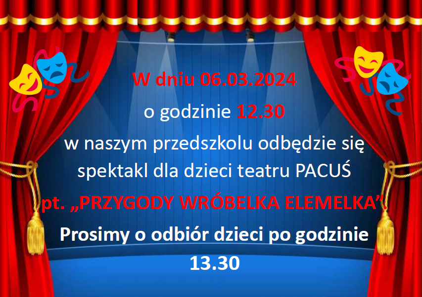 Ogłoszenie o Teatrze Pacuś