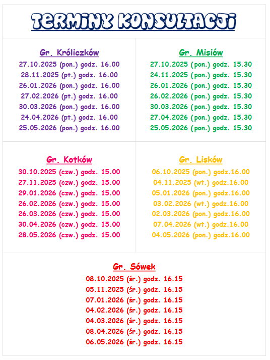 terminy konsultacji
